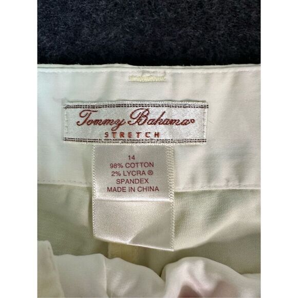 Tommy Bahama Wide Leg Cropped Pants Womens 14 Yellow Stretch Classic Cottagecore - Picture 2 of 11